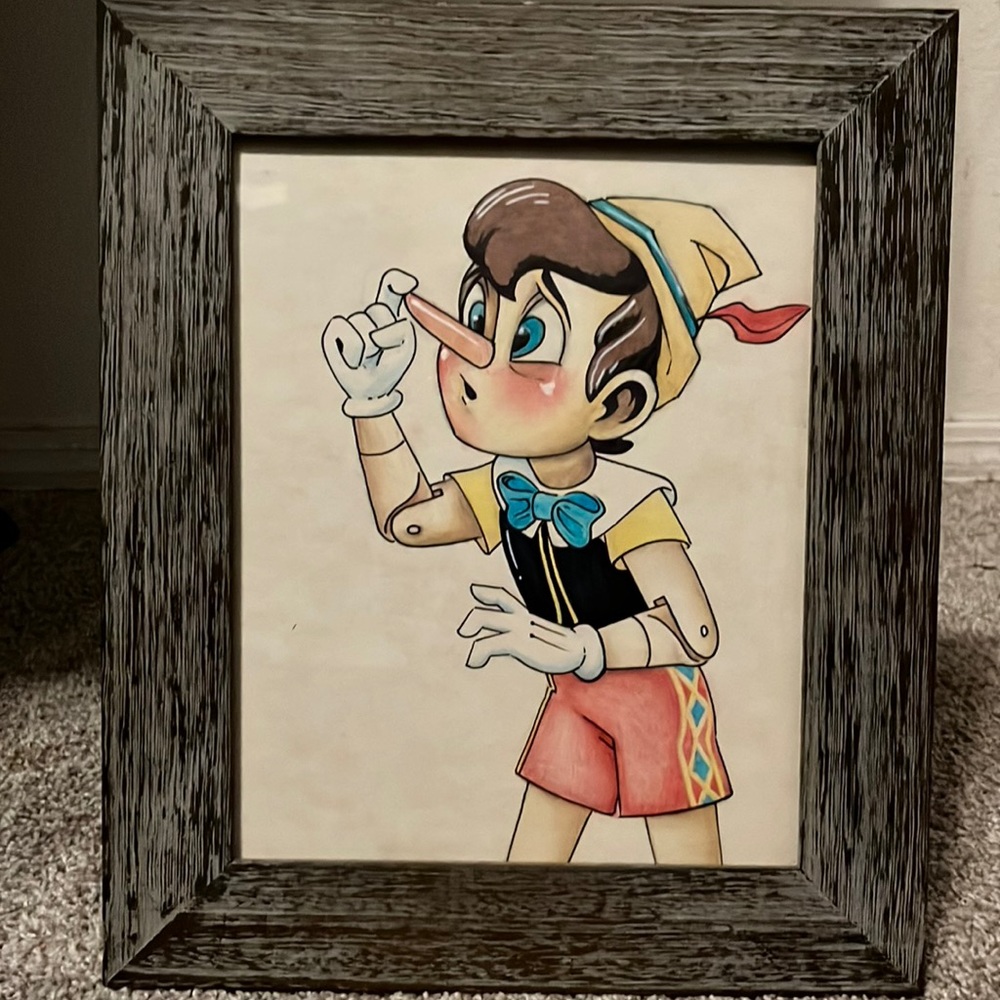 It’s a Pinocchio drawing. Very detailed